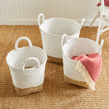 Load image into Gallery viewer, Madura Market Baskets, Set of 3 – White