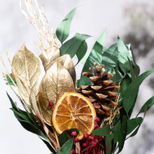 Load image into Gallery viewer, Petite Winter 12" Bouquet: Gold Leaf & Willow Eucalyptus