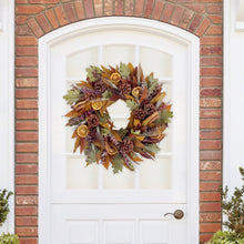 Load image into Gallery viewer, Pinecone Citrus Wheat Harvest Wreath