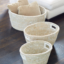 Load image into Gallery viewer, RIVERGRASS OVAL BASKETS WITH HANDLES, SET OF 3
