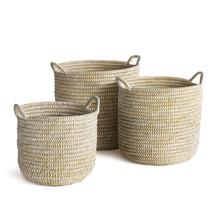 Load image into Gallery viewer, RIVERGRASS ROUND BASKETS WITH HANDLES, SET OF 3