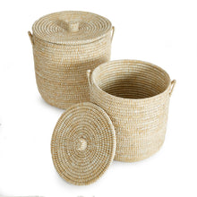 Load image into Gallery viewer, RIVERGRASS HAMPER BASKETS WITH LIDS, SET OF 2