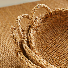 Load image into Gallery viewer, SEAGRASS SHALLOW BASKETS WITH HANDLES, SET OF 3