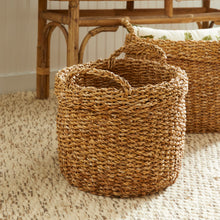 Load image into Gallery viewer, SEAGRASS OVAL BASKETS WITH HANDLES, SET OF 3