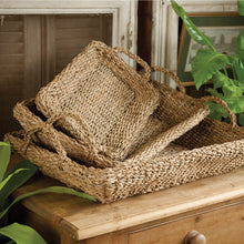 Load image into Gallery viewer, SEAGRASS TRAYS WITH HANDLES, SET OF 3