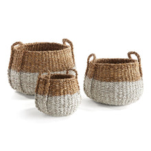 Load image into Gallery viewer, SEAGRASS ROUND BASKETS WITH HANDLES, SET OF 3