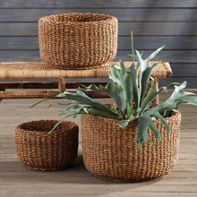 Load image into Gallery viewer, SEAGRASS CYLINDRICAL BASKETS, SET OF 3