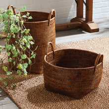 Load image into Gallery viewer, BURMA RATTAN ORCHARD BASKETS, SET OF 2