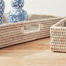 Load image into Gallery viewer, BURMA RATTAN OTTOMAN TRAYS, SET OF 3