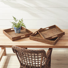 Load image into Gallery viewer, BURMA RATTAN OTTOMAN TRAYS, SET OF 3