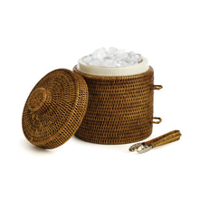 Load image into Gallery viewer, BURMA RATTAN ICE BOX & TONGS