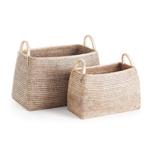 Load image into Gallery viewer, BURMA RATTAN NARROW MAGAZINE BASKETS, SET OF 2