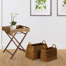 Load image into Gallery viewer, BURMA RATTAN NARROW MAGAZINE BASKETS, SET OF 2