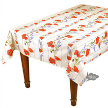 Load image into Gallery viewer, 58" Square Poppies Cream Acrylic-Coated Cotton Tablecloth by Tissus Toselli