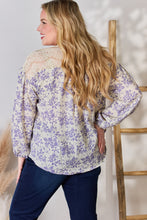 Load image into Gallery viewer, Hailey & Co Full Size Lace Detail Printed Blouse