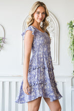 Load image into Gallery viewer, Lilac Charm Floral Ruffle Trim Smocked Mini Dress
