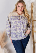 Load image into Gallery viewer, Hailey & Co Full Size Lace Detail Printed Blouse