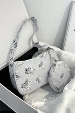 Load image into Gallery viewer, Butterfly Print Shoulder Bag with Purse