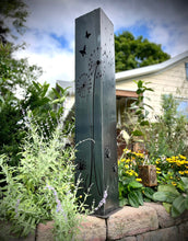 Load image into Gallery viewer, Blowing Dandelions Steel Luminary Pillar | Solar Light