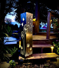 Load image into Gallery viewer, Blowing Dandelions Steel Luminary Pillar | Solar Light