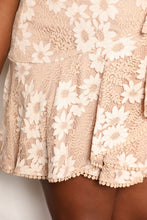 Load image into Gallery viewer, Floral & Lace Pompom Detail Tie-Waist Flutter Sleeve Dress