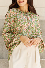 Load image into Gallery viewer, Blossoming Full Size Balloon Sleeve Floral Blouse