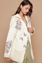 Load image into Gallery viewer, POL Embroidered Open Front Quilted Jacket with Crochet Pockets
