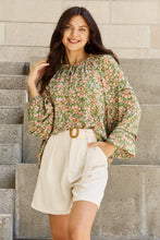 Load image into Gallery viewer, Blossoming Full Size Balloon Sleeve Floral Blouse