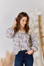 Load image into Gallery viewer, Hailey & Co Full Size Lace Detail Printed Blouse
