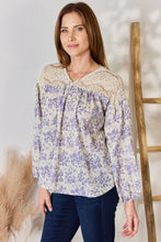 Load image into Gallery viewer, Hailey & Co Full Size Lace Detail Printed Blouse