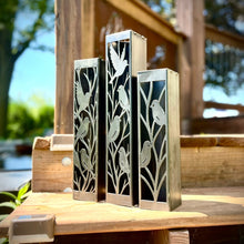 Load image into Gallery viewer, Evening Aviary Luminary Pillars w/ Solar Cap