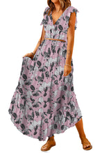Load image into Gallery viewer, Sunny Day Tie Back floral Cropped Top and Maxi Skirt Set