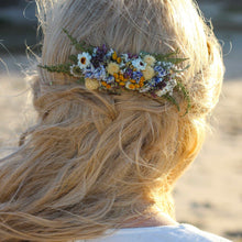 Load image into Gallery viewer, Dried Flower Bouquet with Blue Lavender, Pink Gomphrena, Daisies, Wheat & Oregano