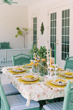 Load image into Gallery viewer, Ranunculus Garden Vintage bulb garden linen blend Christmas winter tablecloth