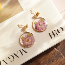 Load image into Gallery viewer, Real Double Cherry Blossom Earrings - "Sakura Dream" Pressed Flower Jewelry