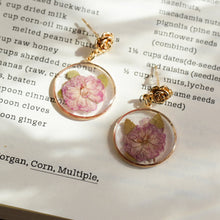 Load image into Gallery viewer, Real Double Cherry Blossom Earrings - "Sakura Dream" Pressed Flower Jewelry
