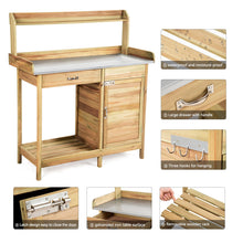 Load image into Gallery viewer, Outdoor Garden Wooden Work Station Potting Bench