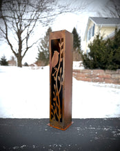 Load image into Gallery viewer, XL Cardinal at Dusk Luminary Pillar w/ Solar Cap | Steel