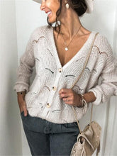 Load image into Gallery viewer, Garden Gate Cardigan Openwork Button Up Long Sleeve Cardigan