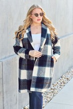 Load image into Gallery viewer, Peony Pink Plaid Coat - Double Take Full Size Button Up Lapel Collar Coat