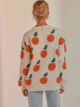 Load image into Gallery viewer, Georgia Peach Printed Round Neck Drop Shoulder Sweater