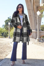 Load image into Gallery viewer, Peony Pink Plaid Coat - Double Take Full Size Button Up Lapel Collar Coat