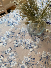 Load image into Gallery viewer, Anemone & Jasmine Garden linen blend tablecloth 50x72 in. rectangle
