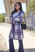 Load image into Gallery viewer, Peony Pink Plaid Coat - Double Take Full Size Button Up Lapel Collar Coat
