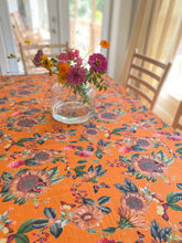 Load image into Gallery viewer, Sunflower & Daisy Garden Floral Linen Blend Tablecloth 50 x 72 in. Rectangle