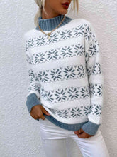 Load image into Gallery viewer, Snowflake Pattern Mock Neck Sweater