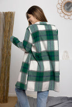 Load image into Gallery viewer, Peony Pink Plaid Coat - Double Take Full Size Button Up Lapel Collar Coat