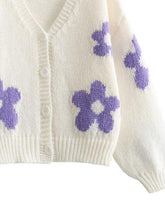 Load image into Gallery viewer, Sweat little Daisy Floral Button Up V-Neck Cardigan