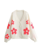 Load image into Gallery viewer, Sweat little Daisy Floral Button Up V-Neck Cardigan