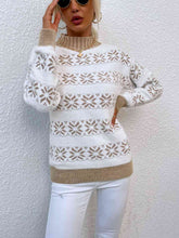 Load image into Gallery viewer, Snowflake Pattern Mock Neck Sweater